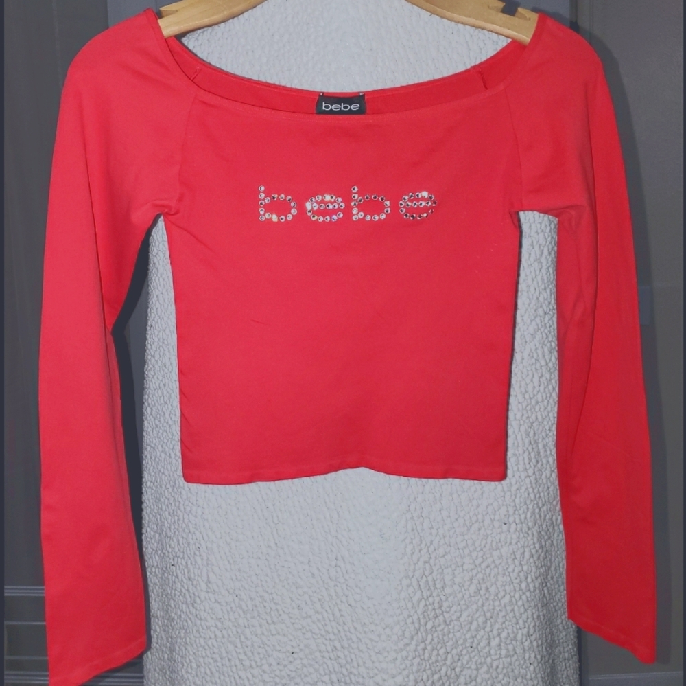 BEBE long sleeve crop top